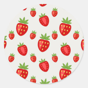 Strawberry pattern classic round sticker