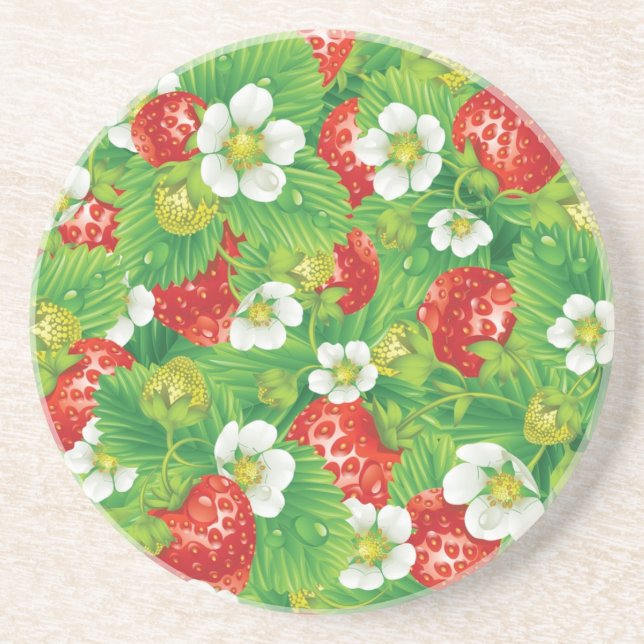 Strawberry pattern coaster (Front)