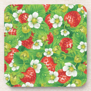 Strawberry pattern coaster
