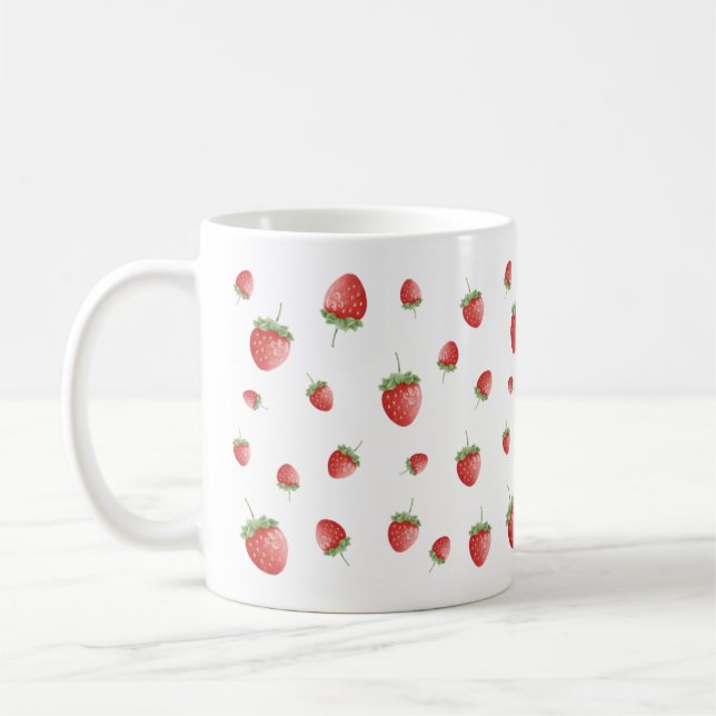 Strawberry Pattern Coffee Mug (Left)