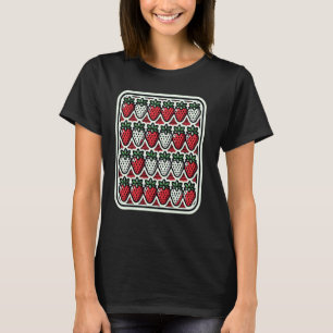 Strawberry Pattern Colourful Retro Pop Art Graphic T-Shirt