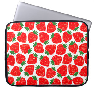 Strawberry Pattern Cute Festive Red Laptop Sleeve
