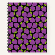 Strawberry Pattern, Dark Academia Goth Purple 