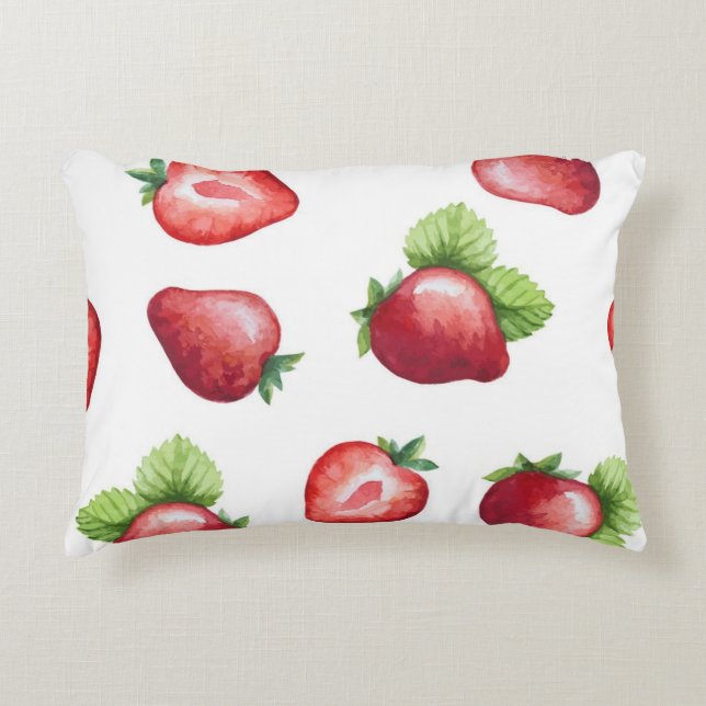 Strawberry pattern decorative cushion (Front)