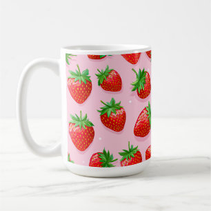 Strawberry pattern delicious yummy strawberries coffee mug