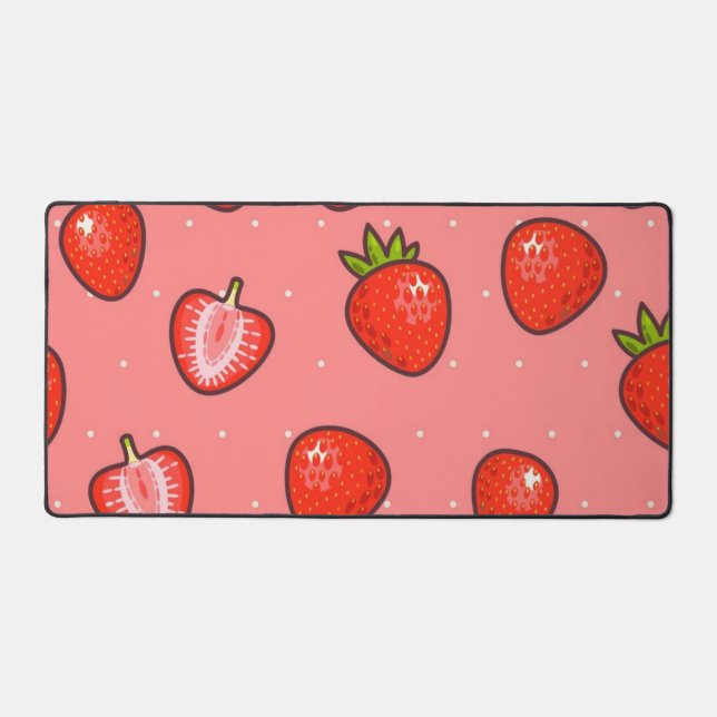 Strawberry pattern desk mat (Front)