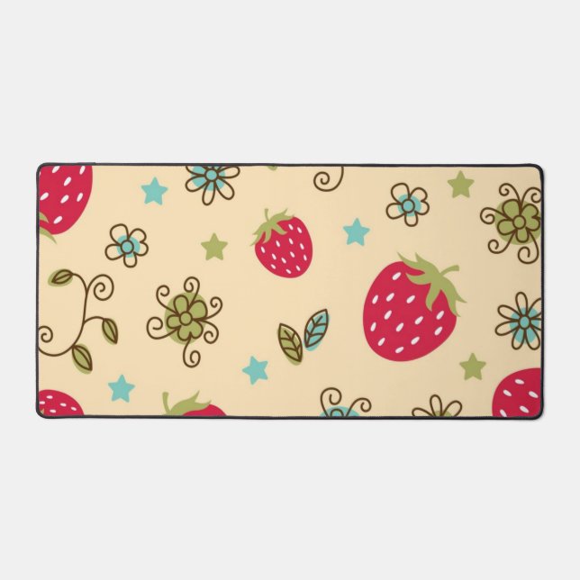 Strawberry pattern desk mat (Front)