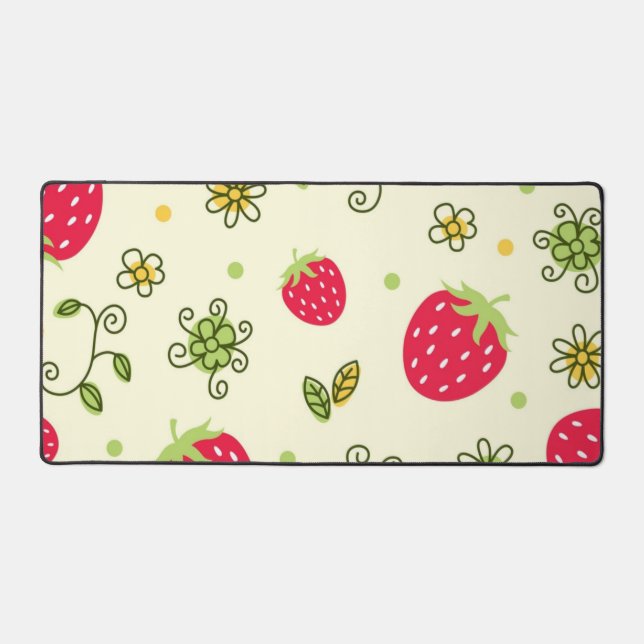 Strawberry pattern desk mat (Front)