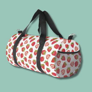 Strawberry pattern duffle bag