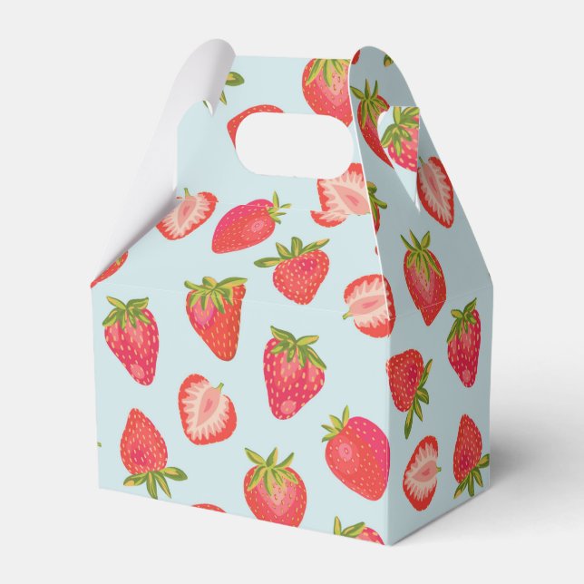 Strawberry Pattern Favour Box (Front Side)