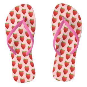Strawberry Pattern  Flip Flops