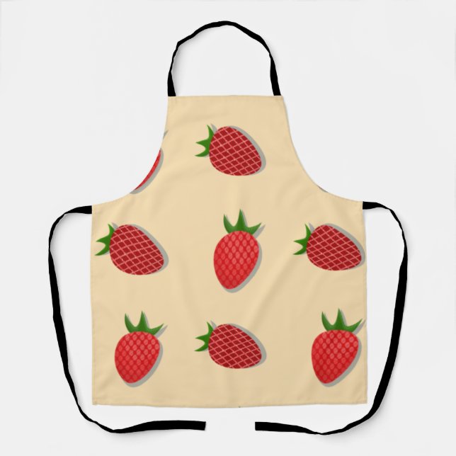 Strawberry pattern for fruit summertime good vibes apron (Front)