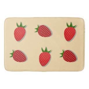 Strawberry pattern for fruit summertime good vibes bath mat
