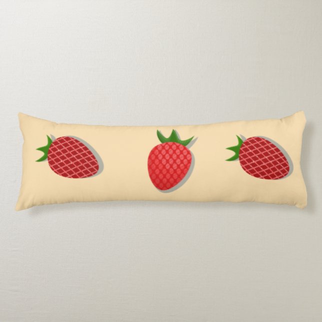 Strawberry pattern for fruit summertime good vibes body cushion (Front)