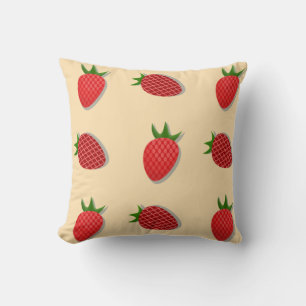 Strawberry pattern for fruit summertime good vibes cushion