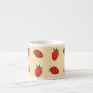 Strawberry pattern for fruit summertime good vibes espresso cup