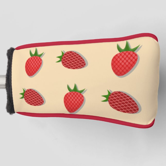 Strawberry pattern for fruit summertime good vibes golf head cover (Front)