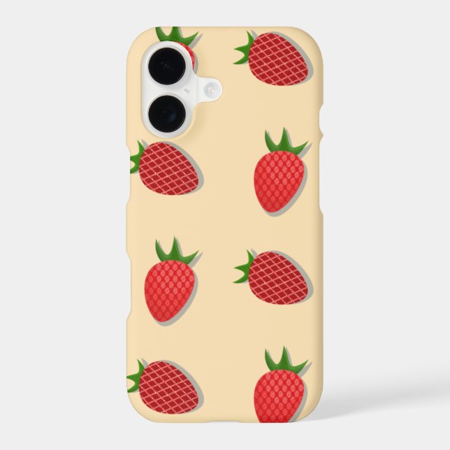 Strawberry pattern for fruit summertime good vibes iPhone case (Back)
