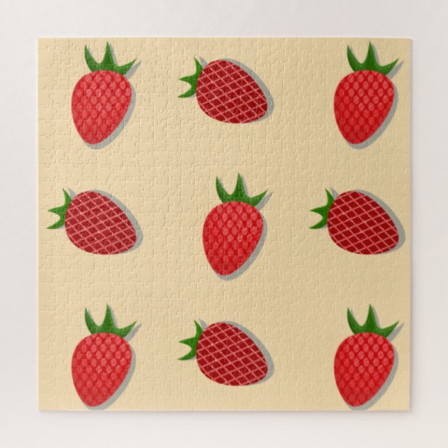 Strawberry pattern for fruit summertime good vibes jigsaw puzzle (Vertical)