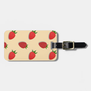 Strawberry pattern for fruit summertime good vibes luggage tag