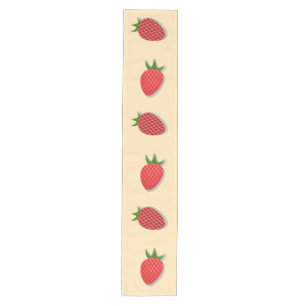 Strawberry pattern for fruit summertime good vibes medium table runner