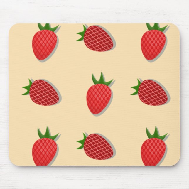 Strawberry pattern for fruit summertime good vibes mouse mat (Front)