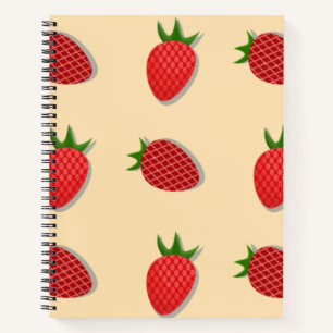 Strawberry pattern for fruit summertime good vibes notebook