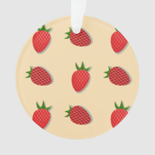 Strawberry pattern for fruit summertime good vibes ornament