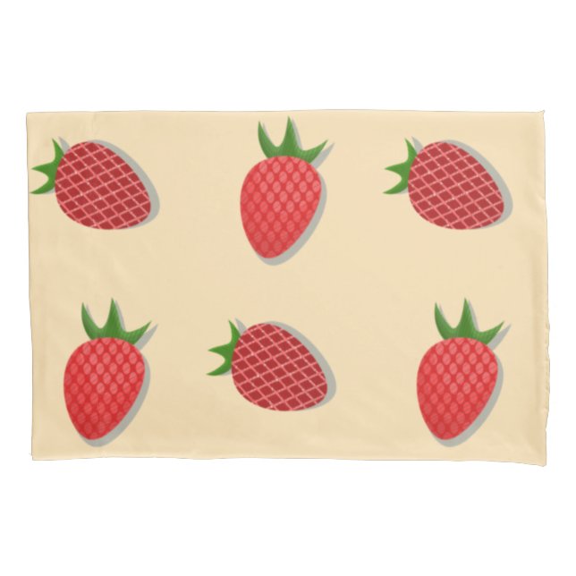 Strawberry pattern for fruit summertime good vibes pillowcase (Front)