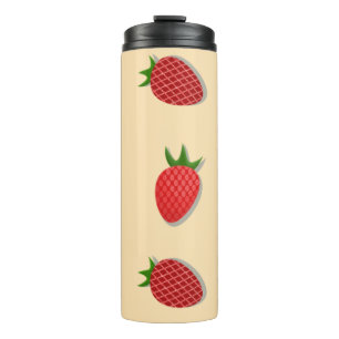 Strawberry pattern for fruit summertime good vibes thermal tumbler