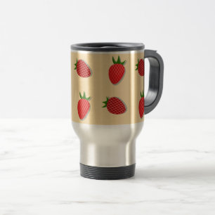 Strawberry pattern for fruit summertime good vibes travel mug