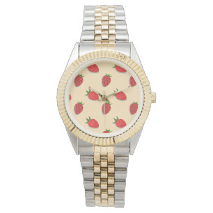 Strawberry pattern for fruit summertime good vibes watch