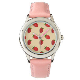 Strawberry pattern for fruit summertime good vibes watch
