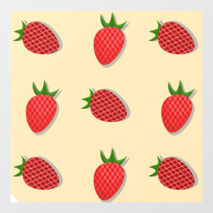 Strawberry pattern for fruit summertime good vibes window cling