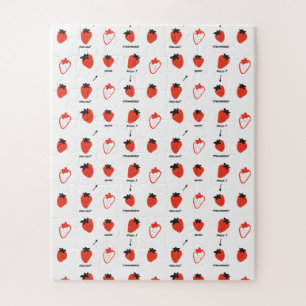Strawberry Pattern Jigsaw Puzzle – Cute Kids Puzzl
