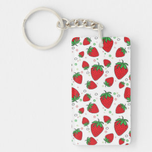 Strawberry pattern key ring
