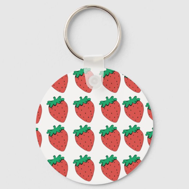 Strawberry Pattern Key Ring (Front)