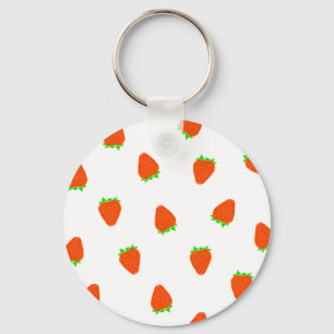 strawberry pattern key ring