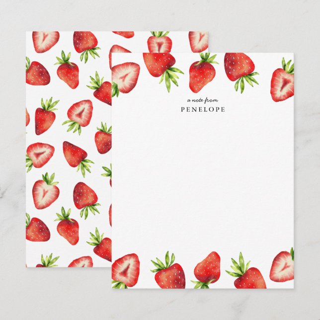 Strawberry Pattern Kids Card (Front/Back)