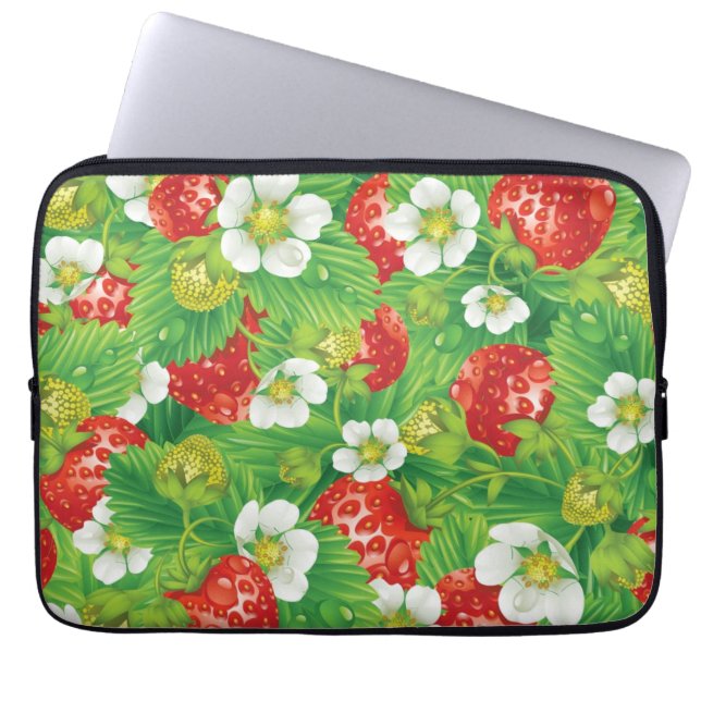 Strawberry pattern laptop sleeve (Front)