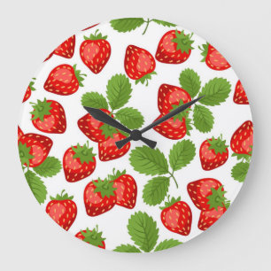 Strawberry pattern large clock