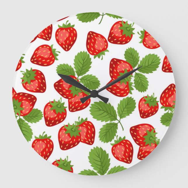 Strawberry pattern large clock (Front)