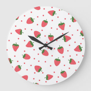 Strawberry pattern large clock