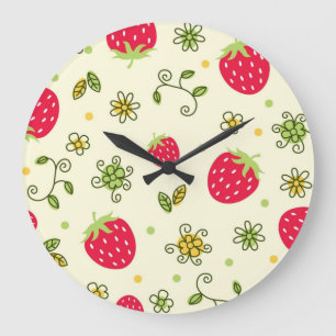 Strawberry pattern large clock