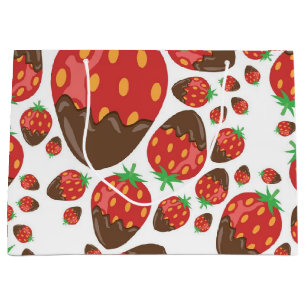 Strawberry pattern large gift bag