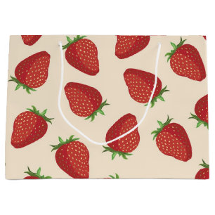 Strawberry pattern large gift bag