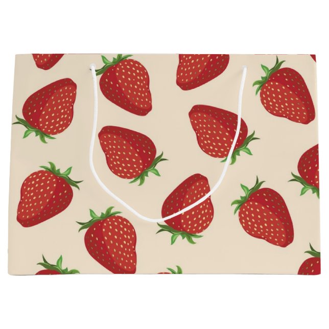 Strawberry pattern large gift bag (Front)