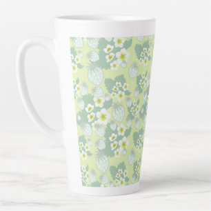 Strawberry pattern latte mug