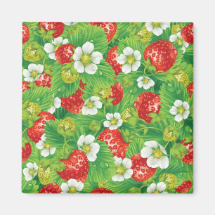 Strawberry pattern magnet