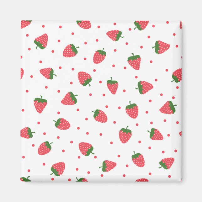 Strawberry pattern magnet (Front)
